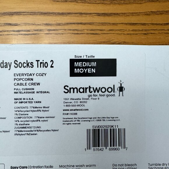 Smartwool Everyday Socks Three Pack Womens Medium - Picture 3 of 4